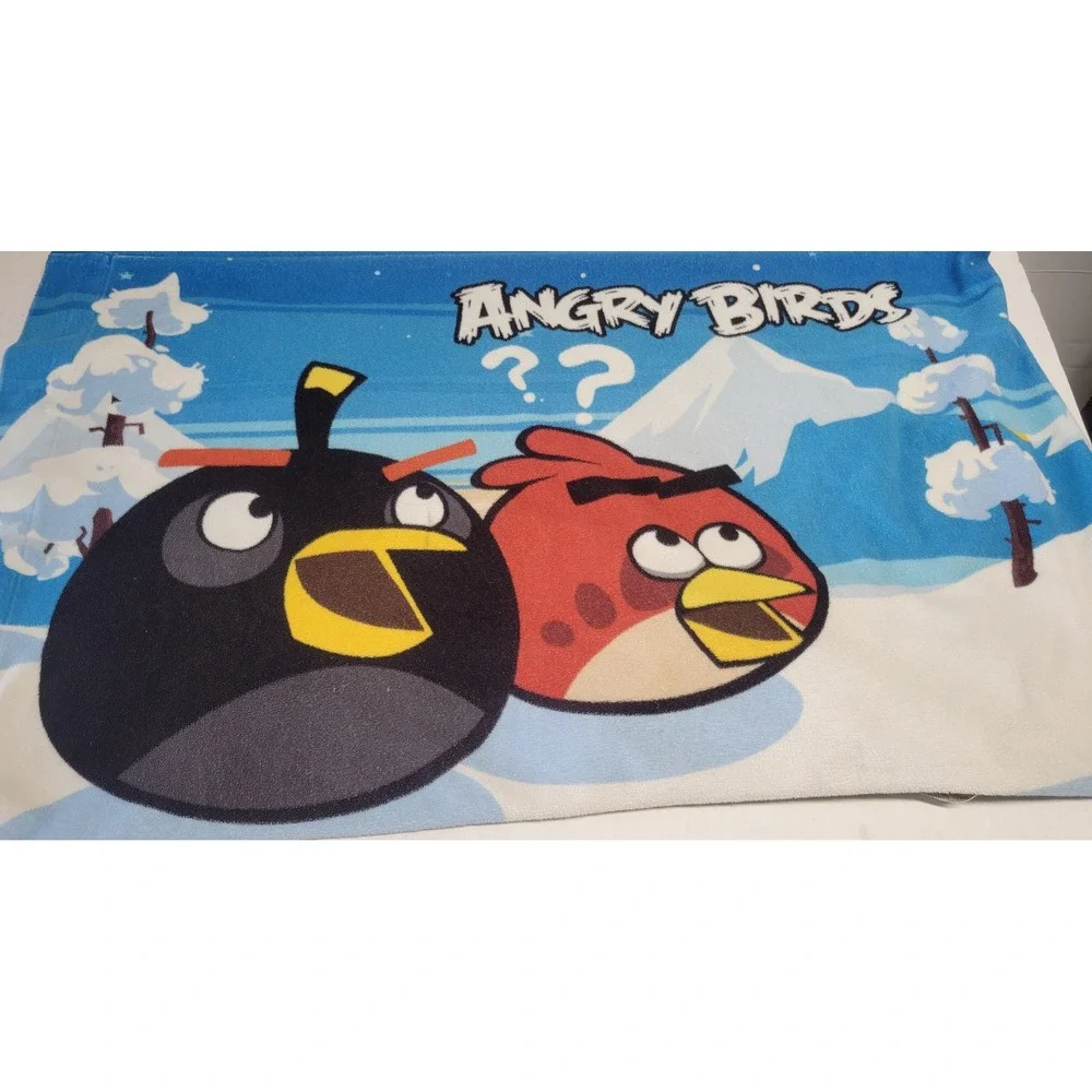 Angry‎ Birds Winter Fleece Throw Blanket Red Bomb Bird Snowy Mountain 30x20